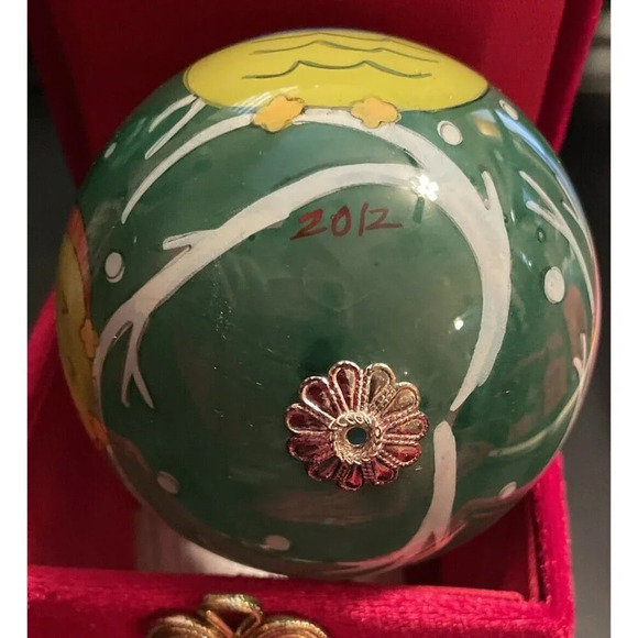Pier 1 Imports Li Bien 3" Hand Painted Holiday Owls Christmas Ornament 2012 NEW - Picture 3 of 4